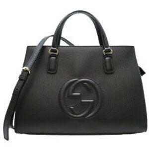 Gucci Soho Shoulder Bag Handbag Leather Black